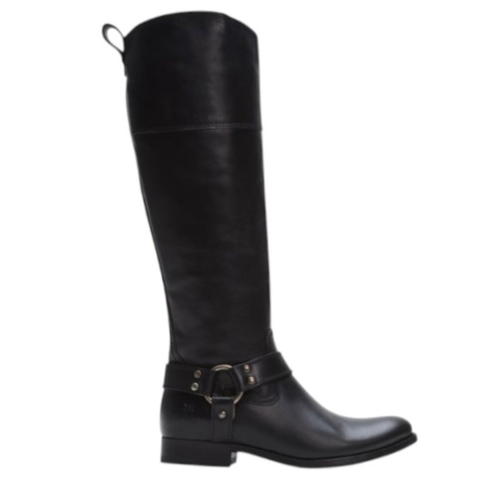 Frye Melissa Tall Black Leather Equestrian Riding Boots Size 7.5 - Picture 2 of 11